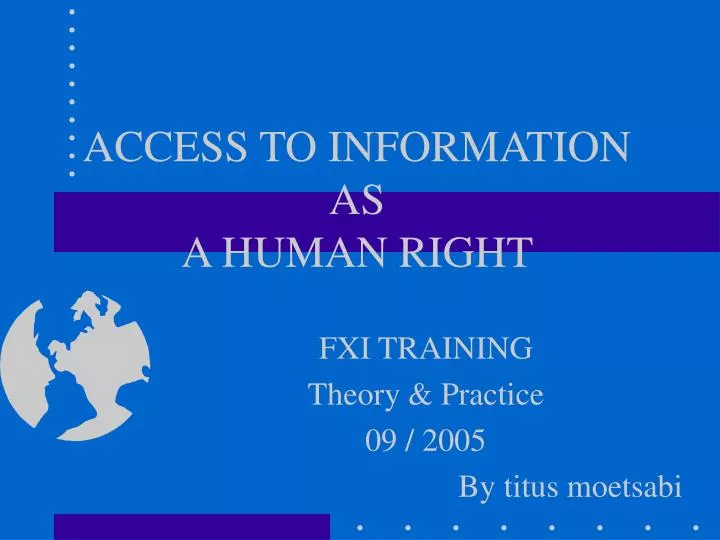 access to information as a human right