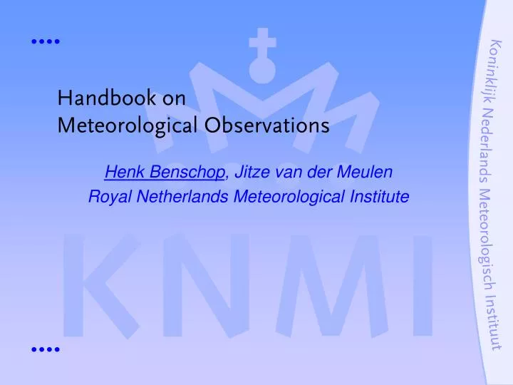 handbook on meteorological observations