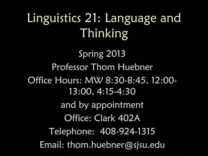 linguistics 21 language and thinking
