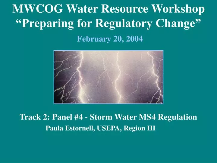 mwcog water resource workshop preparing for regulatory change february 20 2004