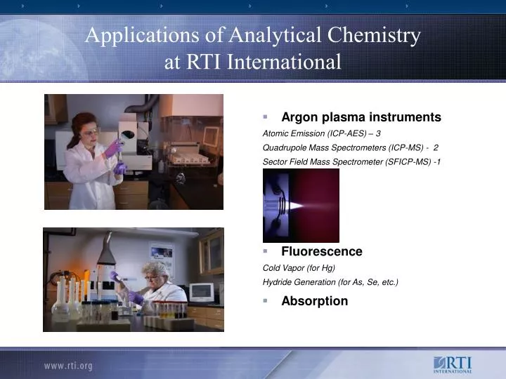 applications of analytical chemistry at rti international