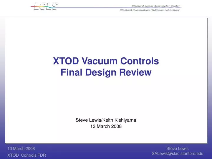 xtod vacuum controls final design review