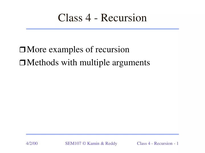 class 4 recursion