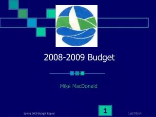 2008-2009 Budget