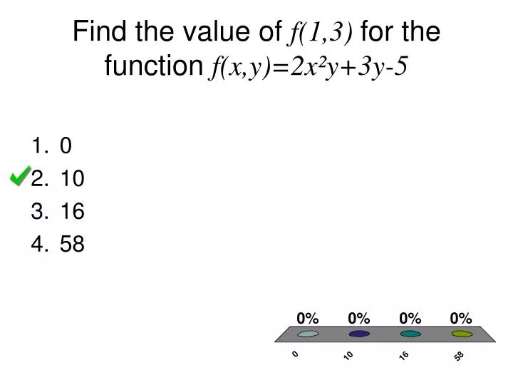 find the value of f 1 3 for the function f x y 2x y 3y 5