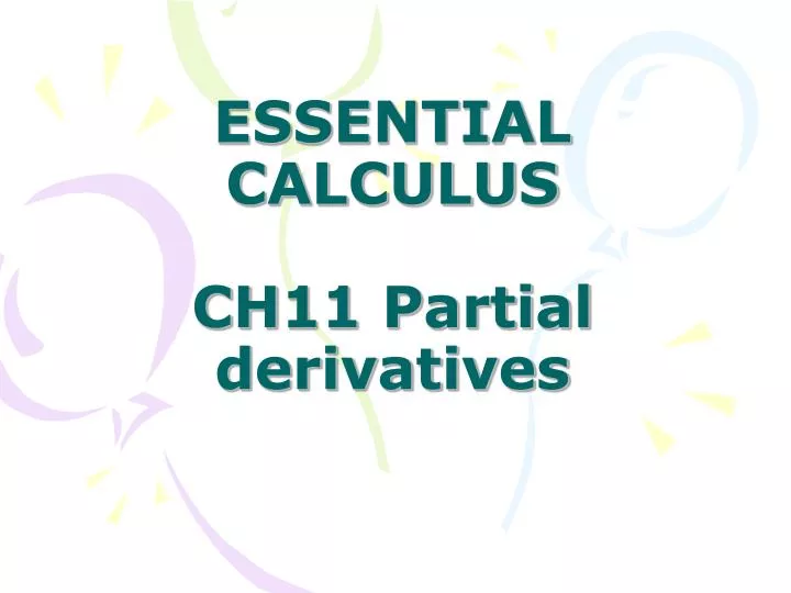 essential calculus ch11 partial derivatives