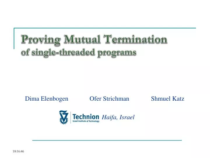 proving mutual termination of single threaded programs