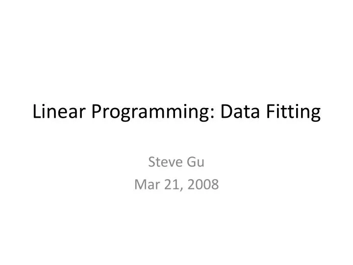 linear programming data fitting