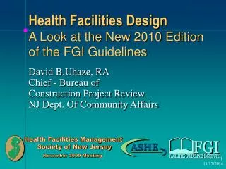 Health Facilities Design A Look at the New 2010 Edition of the FGI Guidelines
