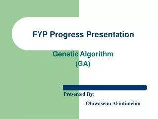 FYP Progress Presentation