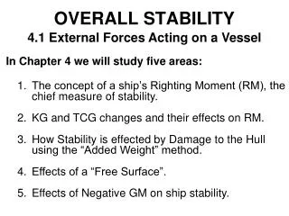 OVERALL STABILITY