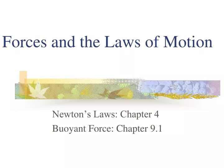 forces and the laws of motion