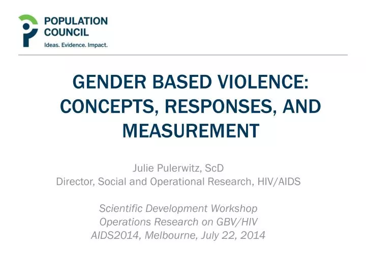 gender based violence concepts responses and measurement