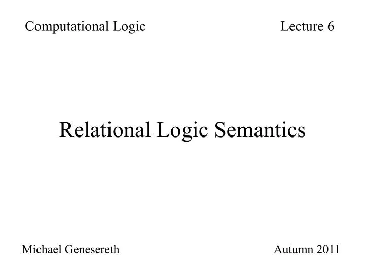 relational logic semantics