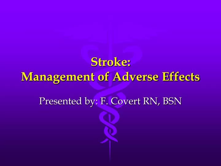 stroke management of adverse effects
