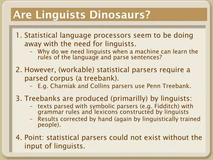 are linguists dinosaurs