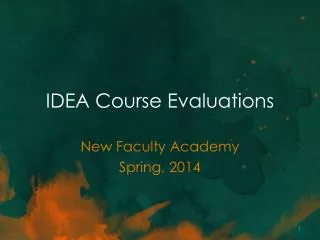 IDEA Course Evaluations