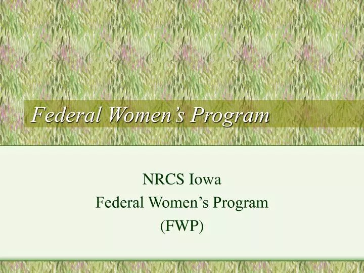 federal women s program