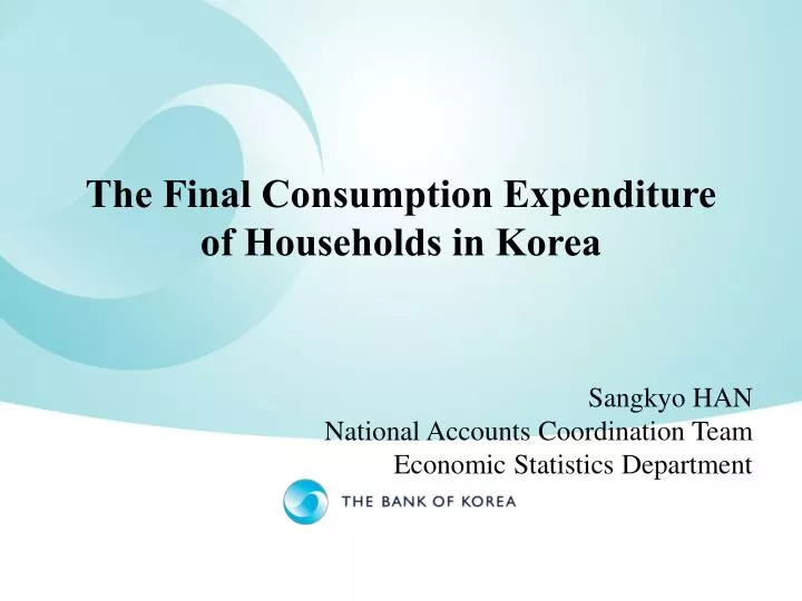 the final consumption expenditure of households in korea