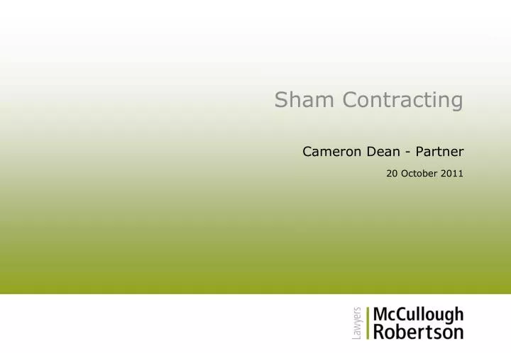 sham contracting