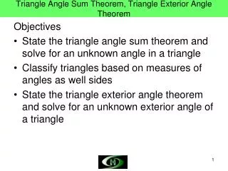 triangle angle sum theorem triangle exterior angle theorem