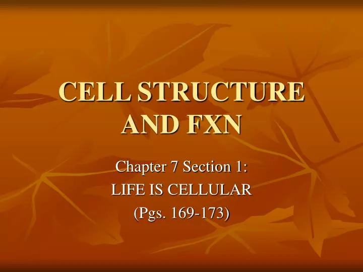cell structure and fxn