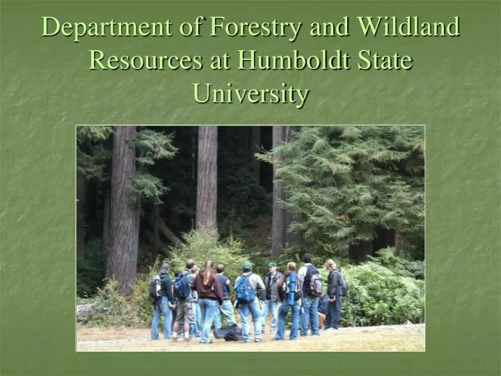 department of forestry and wildland resources at humboldt state university