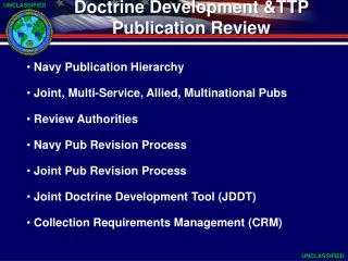 Doctrine Development &amp;TTP Publication Review