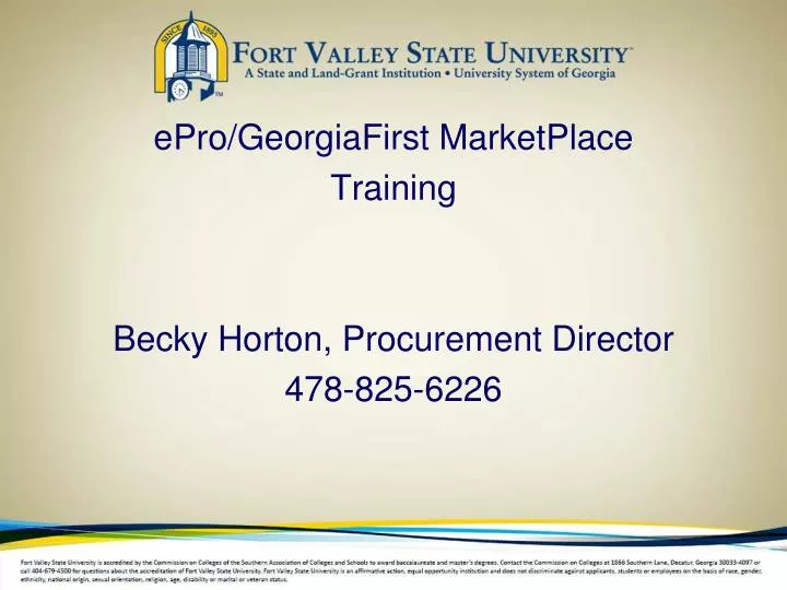 epro georgiafirst marketplace training becky horton procurement director 478 825 6226