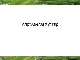 SUSTAINABLE SITES