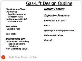 Gas-Lift Design Outline