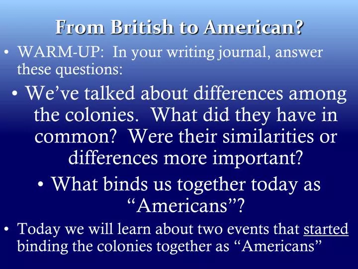 from british to american