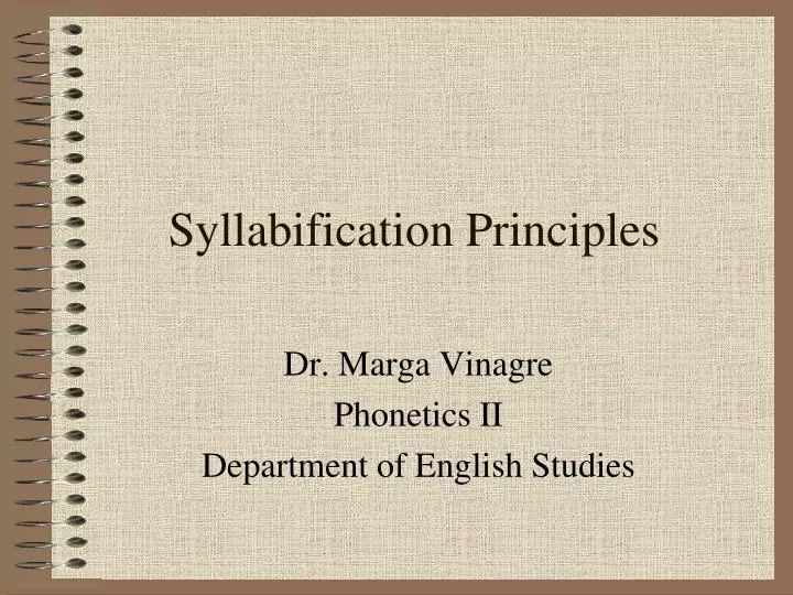 syllabification principles