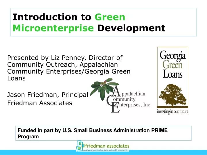 introduction to green microenterprise development