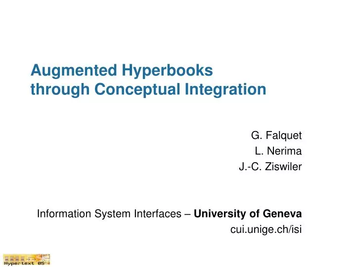 augmented hyperbooks through conceptual integration