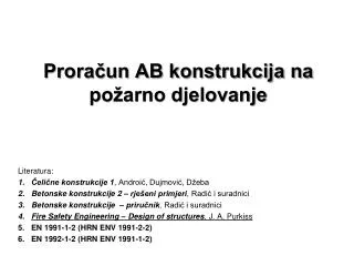 prora un ab konstrukcija na po arno djelovanje