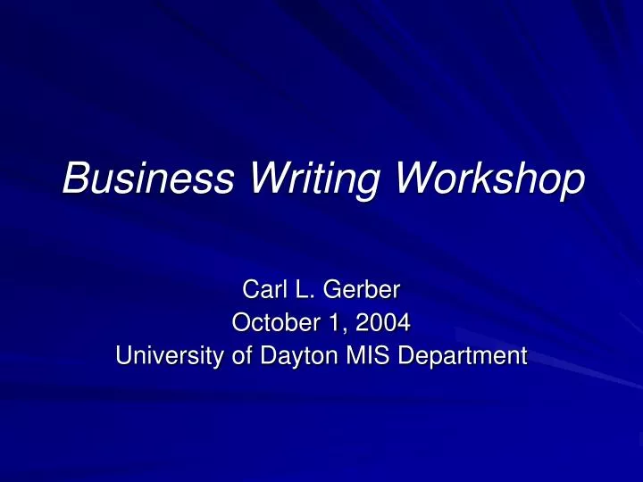 business writing workshop
