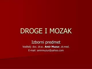 DROGE I MOZAK