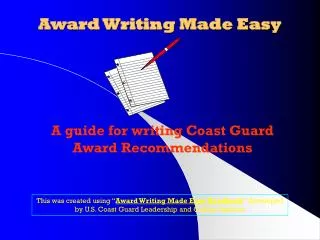 Award Writing Made Easy