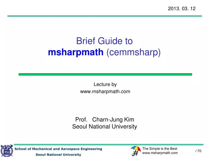 brief guide to msharpmath cemmsharp