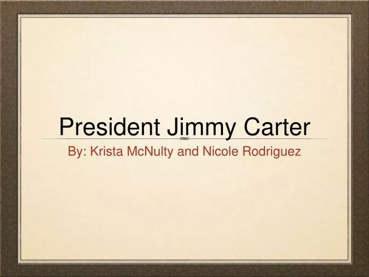 president jimmy carter