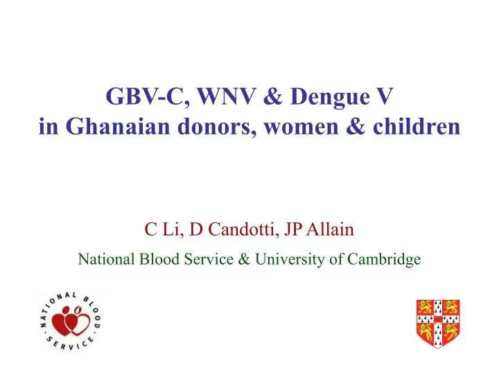 gbv c wnv dengue v in ghanaian donors women children
