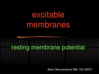 excitable membranes