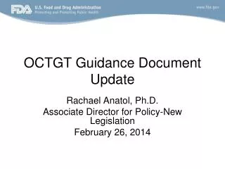 OCTGT Guidance Document Update