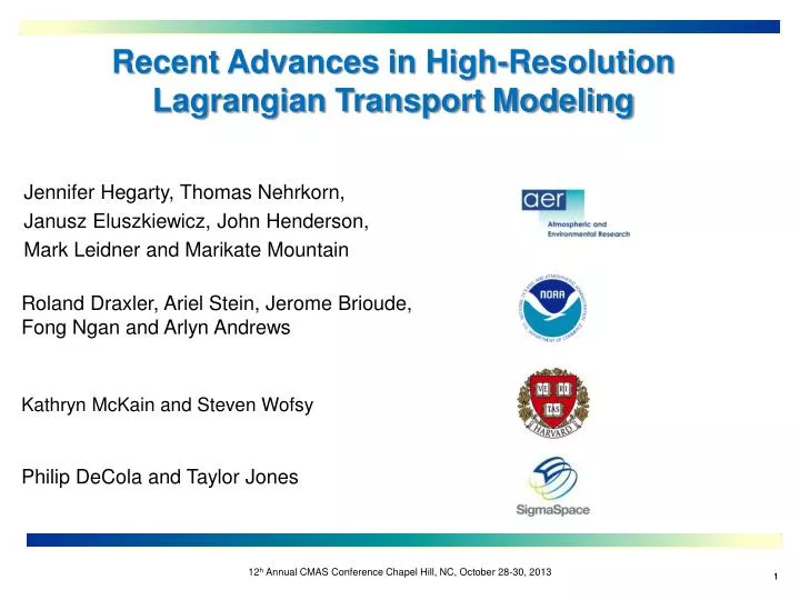 recent advances in high resolution lagrangian transport modeling