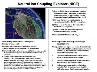 Neutral Ion Coupling Explorer (NICE)