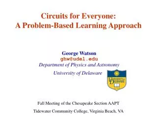 Circuits for Everyone: A Problem-Based Learning Approach
