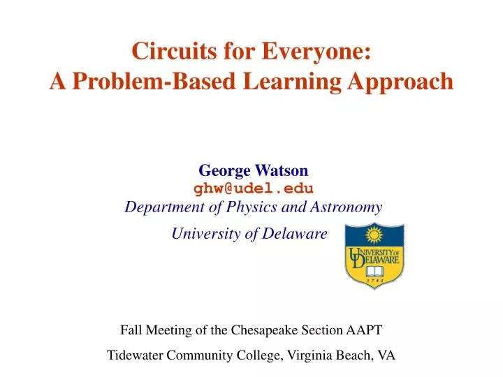 circuits for everyone a problem based learning approach
