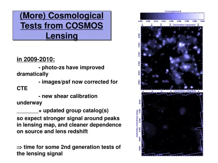 more cosmological tests from cosmos lensing