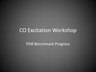 CO Excitation Workshop